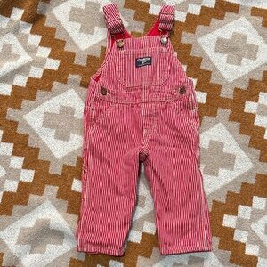 OshKosh B'gosh Red and White Striped Overalls